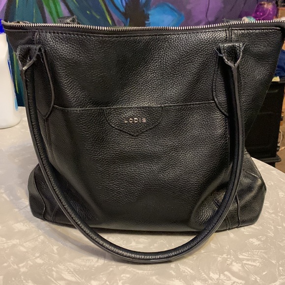 LODIS BLACK LEATHER TOTE😍 - Picture 2 of 9